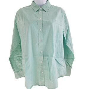 Everlane Pinstripe Silky Cotton Relaxed Button Up Shirt Sz 6